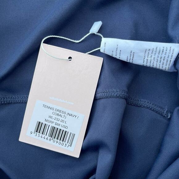 WILO The Label Tennis Dress Navy Blue Cobalt Built In Shorts NWT - Size Large - Picture 5 of 10